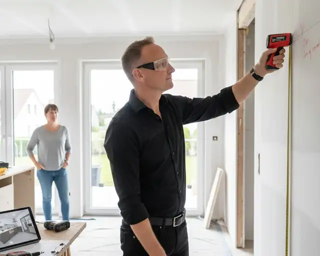 Fachgerechtes Aufmaß für die Küchenplanung im Küchenstudio Neumarkt durch einen Experten.