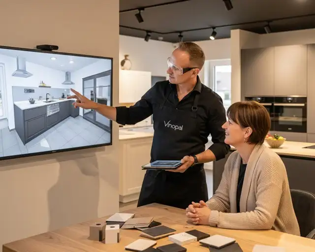 Individuelle 3D-Küchenplanung bei Vinopal – Ihr Fachberater in Neumarkt zeigt moderne Küchendesigns.